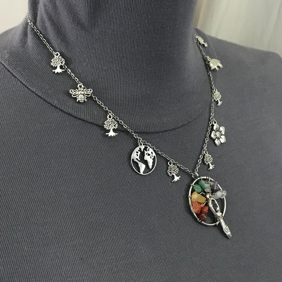 “Gaia: Mother Earth" Terra Greek Roman Goddess Handmade Mythology Necklace, Tree - Picture 11 of 16